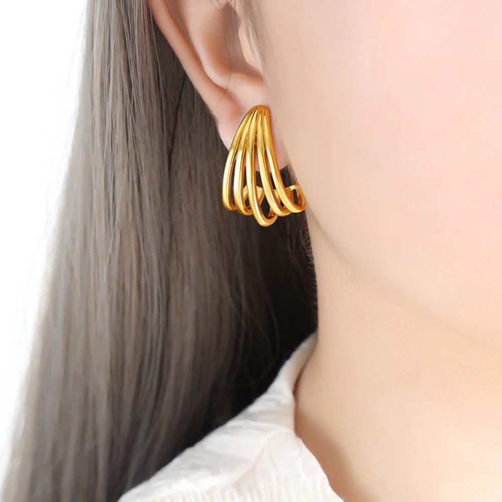 18K Gold Plated Hoop Earrings*Huggie Earrings*Geometric*Everyday Earrings*ML